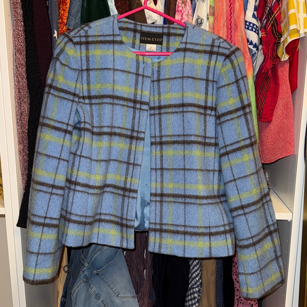 Plaid Blue and Green Jacket